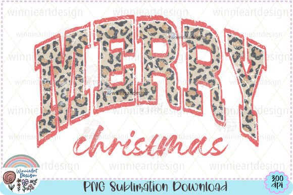 Merry Christmas Retro Leopard Distressed