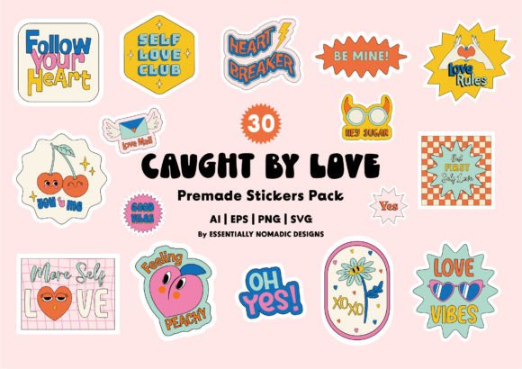 Retro Love Quotes Valentine Sticker Pack Review