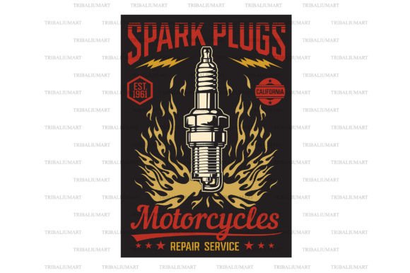 Reviewing Motorcycle Repair Service Retro Poster for Embroidery